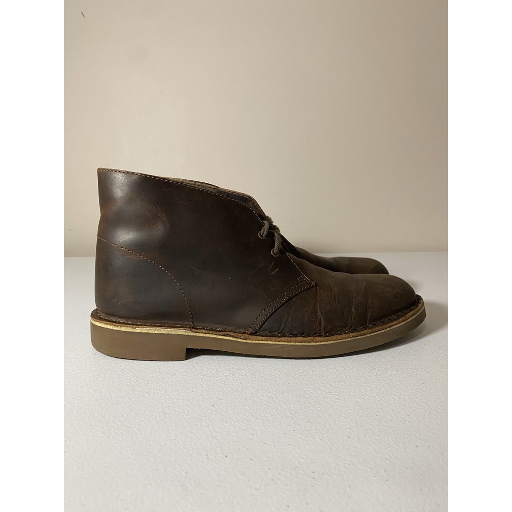 Clarks Bushacre 2 Mens 9M Dark Brown Beeswax Leather Chukka‎ Desert Boots